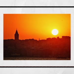 Istanbul Galata Tower Sunset Photography Print