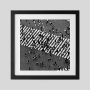 Shibuya Crossing Tokyo Black And White Photography Print