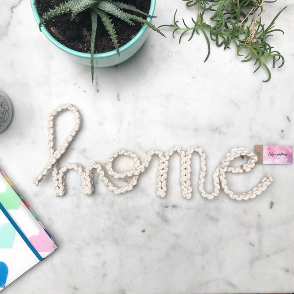 Mot en macramé HOME