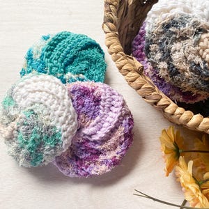 Colorful Spiral Crochet Dish Scrubbies