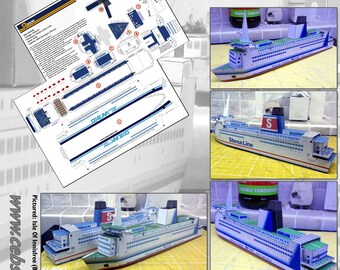 Card Craft Easy Build Model Ferry Kit Reine Astrid Townsend Thoresen RVM