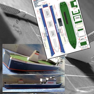 Riverdance (Seatruck - Early Light Blue Hull) Card Model Ferry Kit