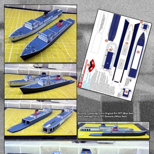 Cambridge Ferry (Sealink British Rail 1966 Double Pack Weathered and Clean) Card Model Ferry Kit