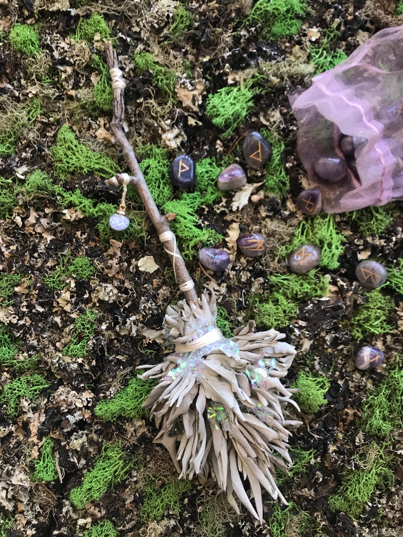 Small White Sage Broom Etsy
