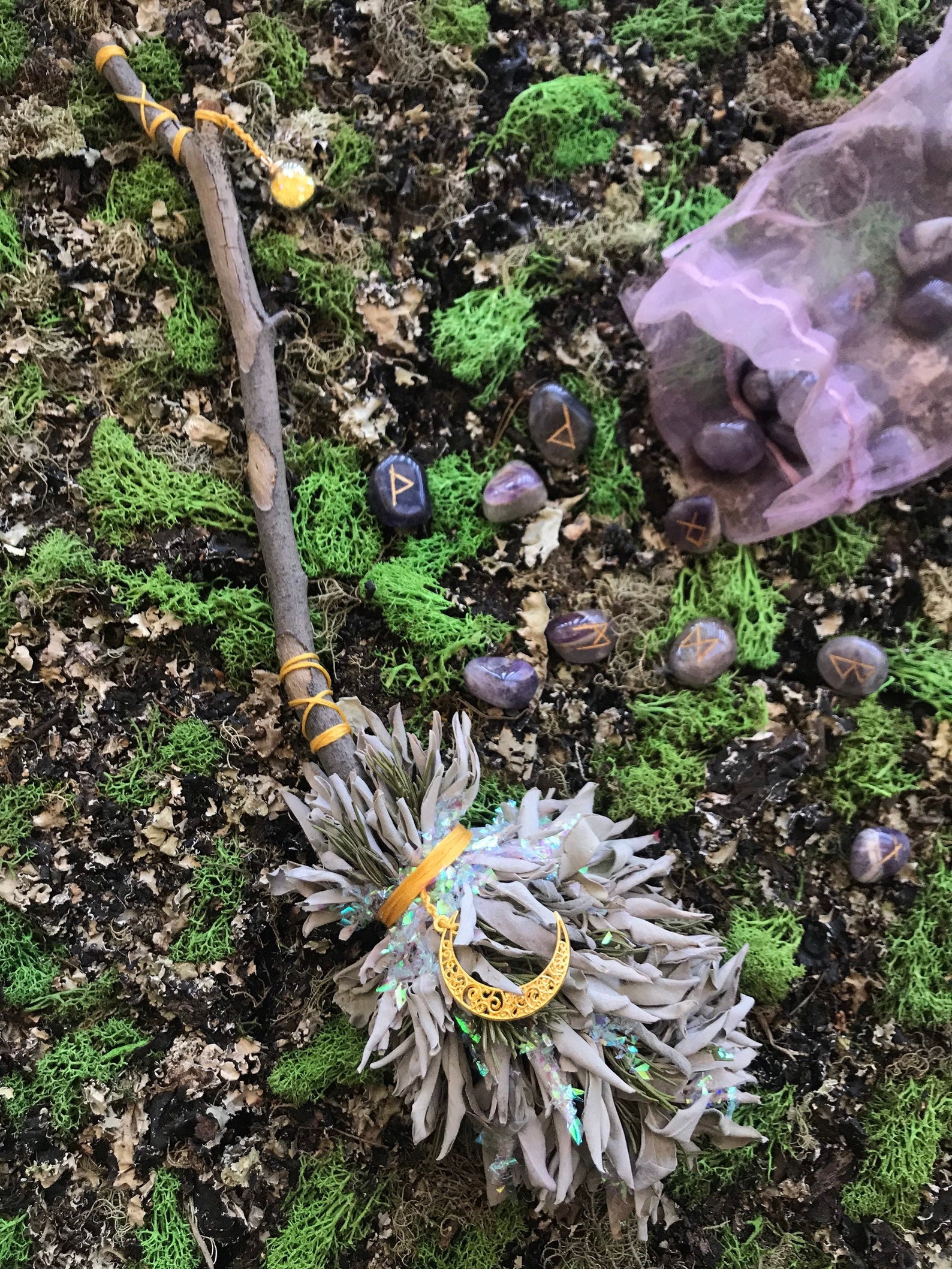 Yellow Sage Broom Handmade Etsy