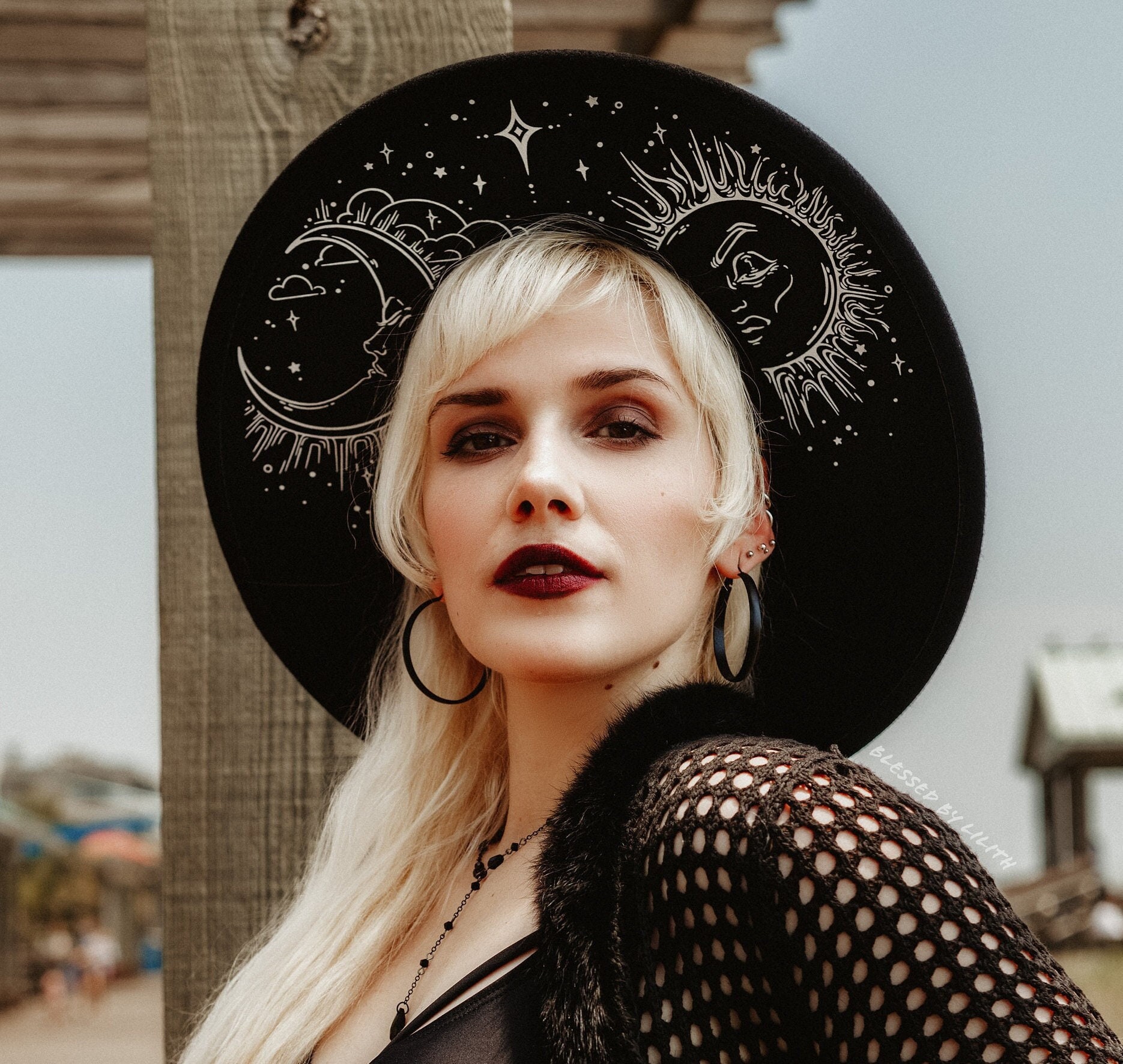 Yellow Women\'s Hat with Star and Moon Details Moon and Stars Hats - Etsy main image 4