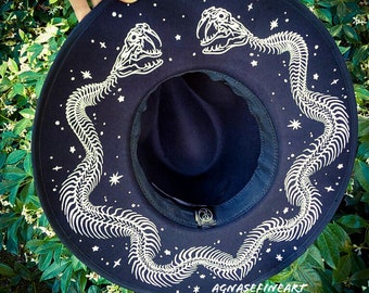 Oops! IMPERFECT- Black Serpent Fedora Hat