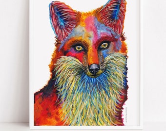 Fox Watercolor Art Print | Fox Painting | Fox Art Print | Fox Wall Art | Fox Gift Idea | Fox Artwork by Rachel Marquardt Art