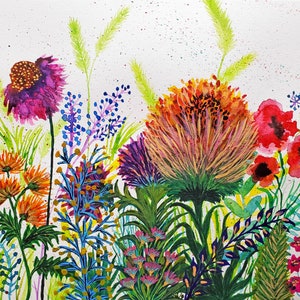 Wildflower Watercolor Painting Art Print by Rachel Marquardt