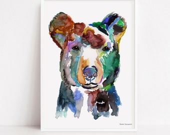 Bear Print | Bear Nursery Decor | Bear Wall Decor | Bear Painting | Bear Gifts | Bear Artwork by Rachel Marquardt Art