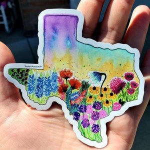 Texas Magnet | Texas Gift Idea | Texas Decor | Refrigerator Magnet | Magnet of Texas by Rachel Marquardt Art