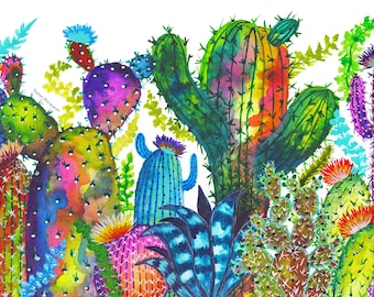 Cactus Print | Cactus Decor | Cactus Wall Art | Cactus Art Print | Southwestern Wall Art by Rachel Marquardt Art