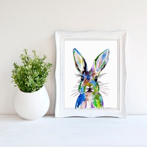 Bunny Print Bunny Painting Bunny Gift Bunny Wall Decor Rabbit Painting Rabbit Print by Rachel Marquardt Art image 7