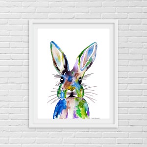 Bunny Print Bunny Painting Bunny Gift Bunny Wall Decor Rabbit Painting Rabbit Print by Rachel Marquardt Art image 8