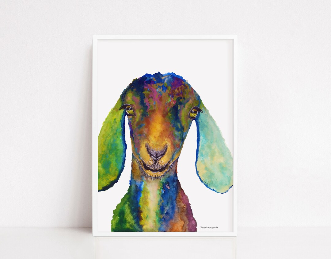 Goat Print Goat Painting Goat Wall Art Goat Wall Decor Goat Artwork Goat Art Print by Rachel