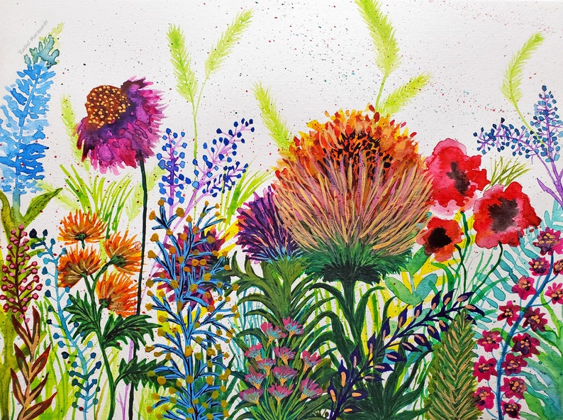 Wildflower Print Wildflower Art Print Wildflower Watercolor Painting Wildflower Artwork by Rachel Marquardt Art image 1