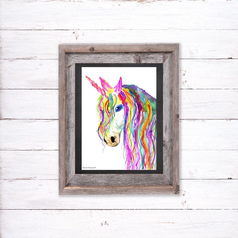 Unicorn Painting Unicorn Party Art Unicorn Nursery Art Etsy