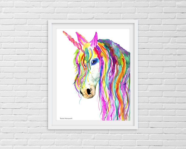 Unicorn Painting Unicorn Party Art Unicorn Nursery Art Etsy