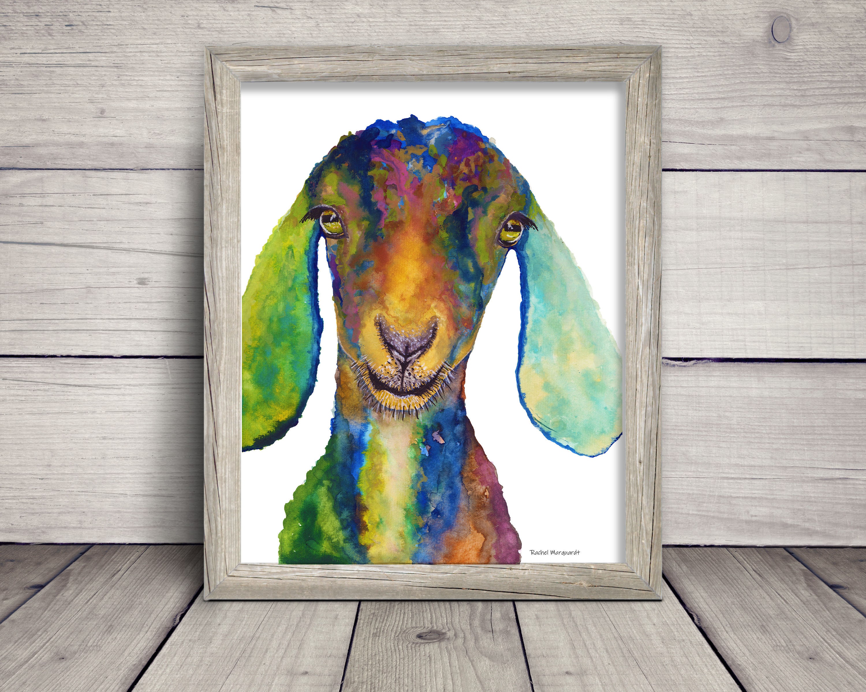 Goat Print Goat Painting Goat Wall Art Goat Wall Decor Etsy
