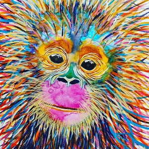Orangutan Print | Orangutan Art | Orangutan Gift Idea | Orangutan Nursery Art | Orangutan Artwork by Rachel Marquardt Art
