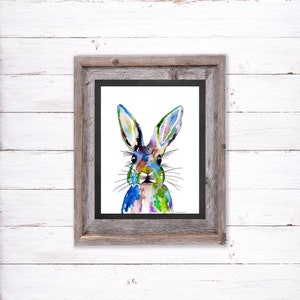 Bunny Print Bunny Painting Bunny Gift Bunny Wall Decor Rabbit Painting Rabbit Print by Rachel Marquardt Art image 5