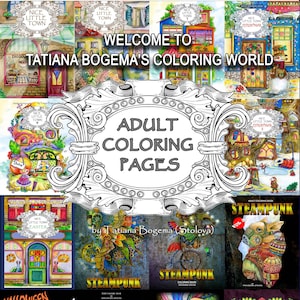 Welcome To Tatiana Bogema's Coloring World: 50 Adult Digital Coloring Pages from Tatiana Bogema (Stolova) books