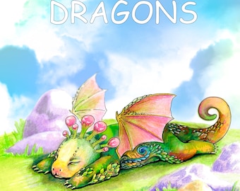Nice Little Dragons adult Coloring Book, Coloring Pages PDF, Coloring Pages  Printable, for Stress Relieving, for Relaxation 