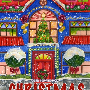 Christmas (Adult Coloring Book, Printable coloring pages, Coloring Book, PDF, Digital coloring Pages, Stress Relieving, Relaxation coloring)