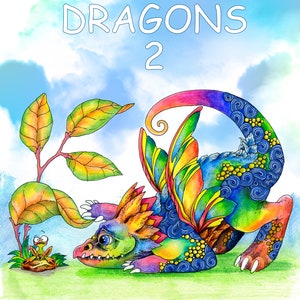 Nice Little Dragons 2: Adult Coloring Book (Coloring pages for relaxation, Stress Relieving Coloring Book)