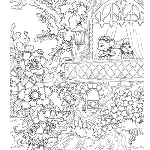 Nice Little Town: Valentine's Day Adult Coloring Book, Coloring pages PDF, Coloring book Printable, Tatiana Bogema image 3