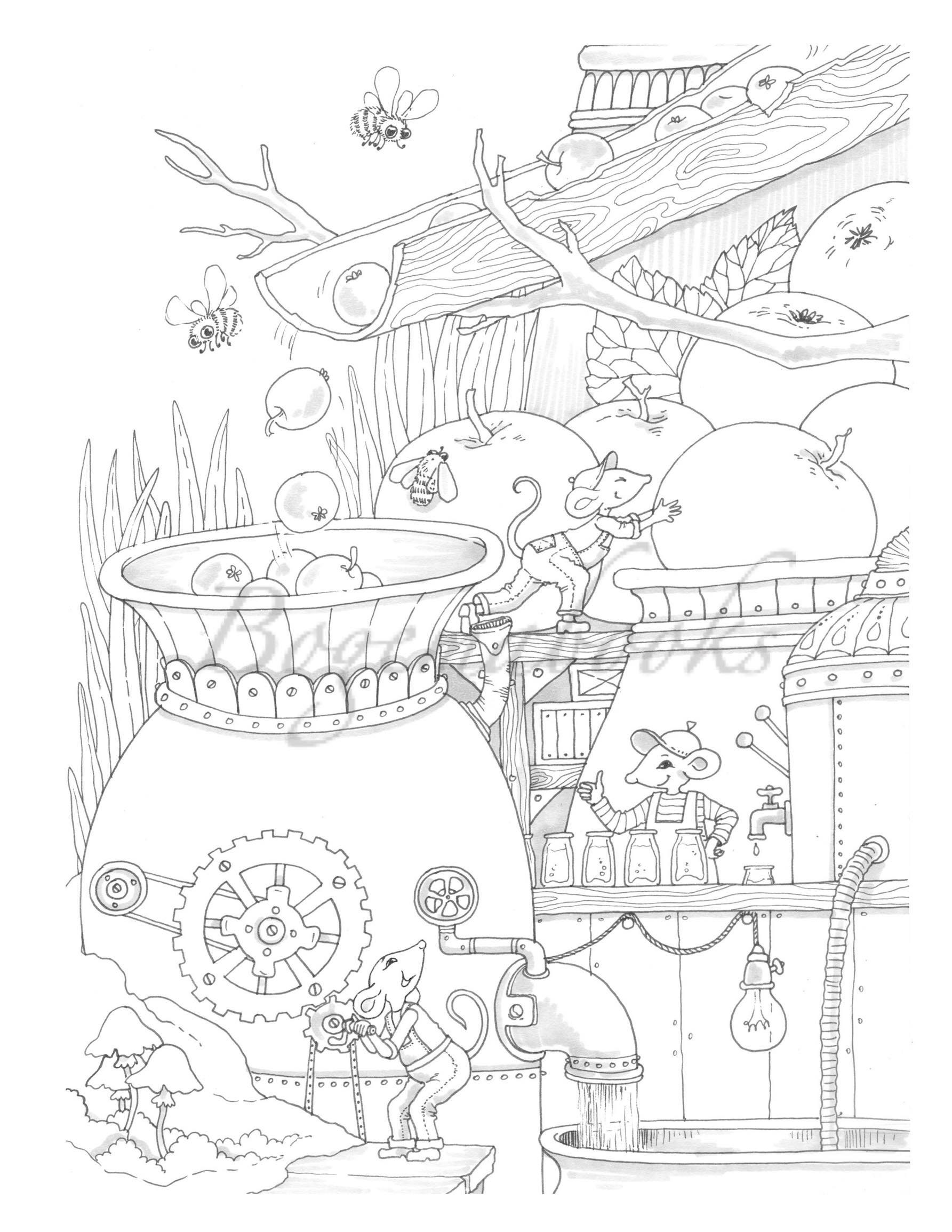 Nice Little Town 7 adult Coloring Book Coloring Pages PDF - Etsy