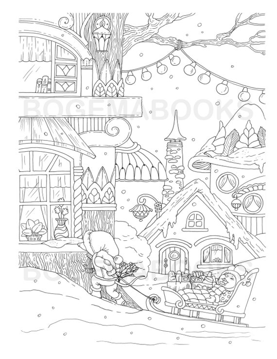 Nice Little Town Christmas 2: Adult Coloring Book (Stress Relieving Coloring Pages, Coloring Book for Relaxation) [Book]