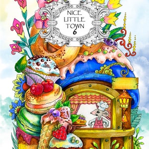 Nice Little Town 6 (Adult Coloring Book, Coloring pages PDF, Coloring Pages Printable, For Stress Relieving, For Relaxation)