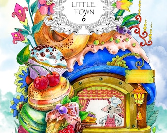 Nice Little Town 6 (Adult Coloring Book, Coloring pages PDF, Coloring Pages Printable, For Stress Relieving, For Relaxation)