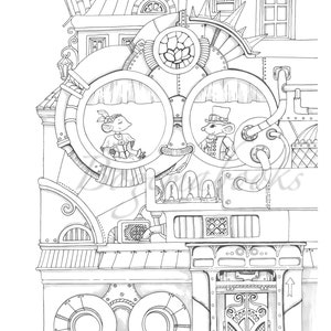 Nice Little Town 8 Adult Coloring Book, Coloring pages PDF, Coloring DIGITAL Pages Printable, For Stress Relieving, For Relaxation image 2