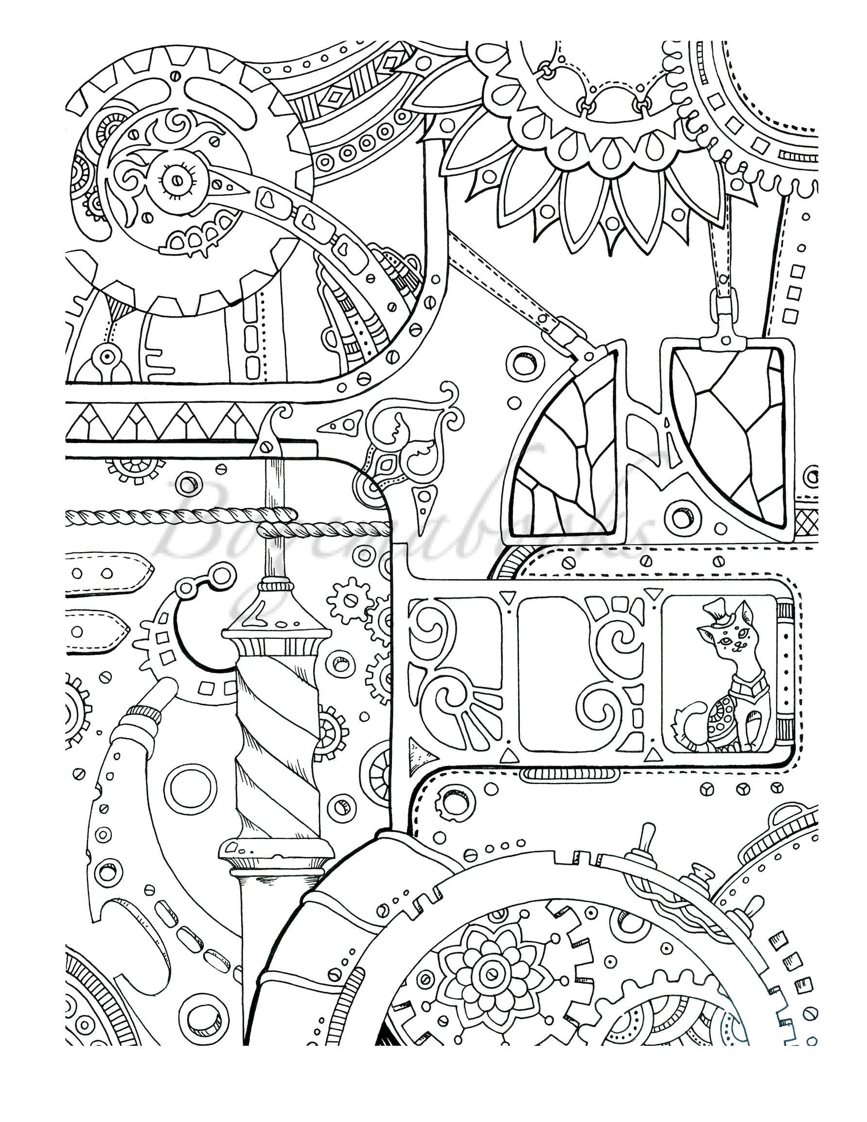 Steampunk Vol 2. Adult Coloring Book coloring Pages Coloring | Etsy