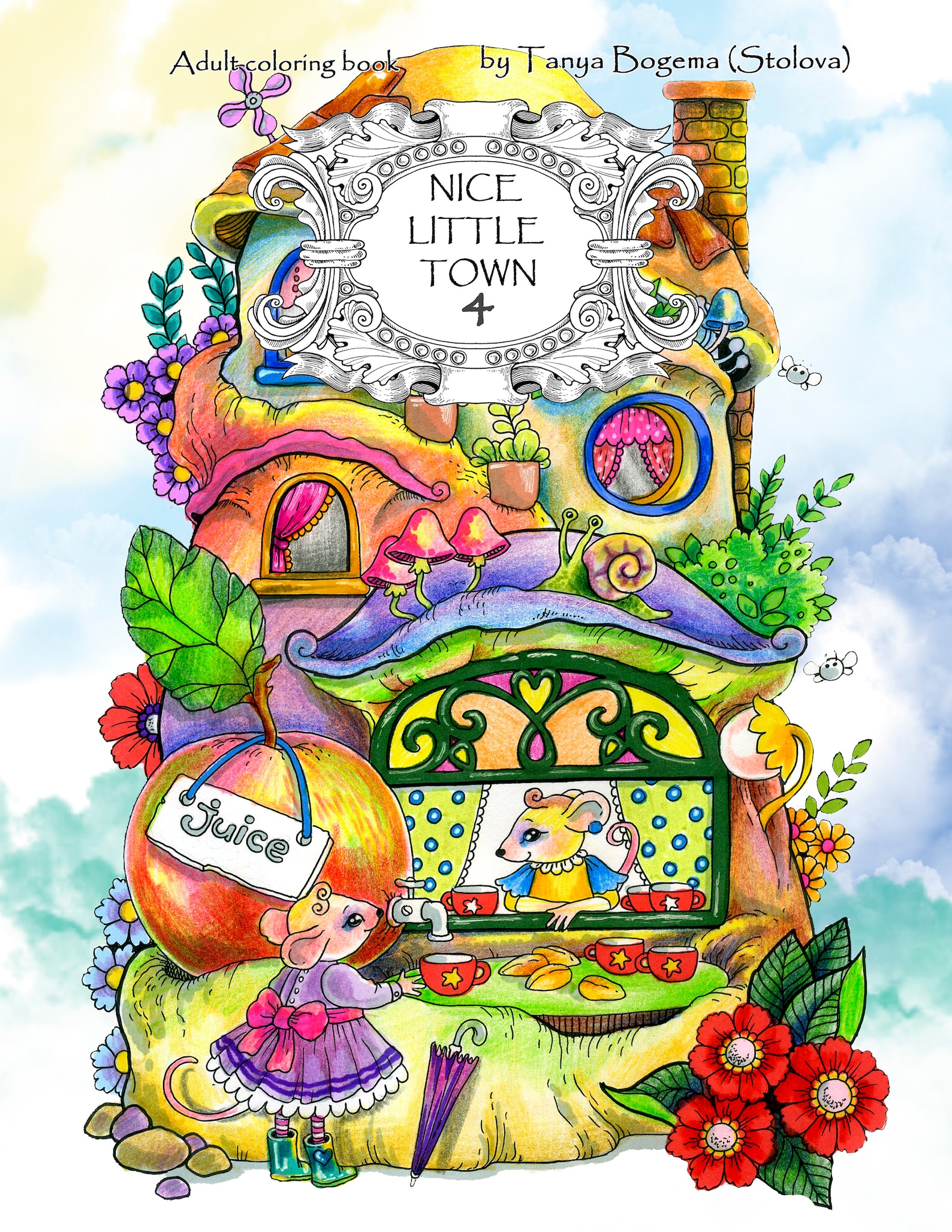 Nice Little Town 4 Adult Coloring Book Coloring pages PDF Etsy