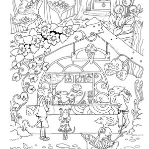 Nice Little Town 5 Adult Coloring Book, Coloring pages PDF, Coloring Pages Printable, For Stress Relieving, For Relaxation image 3