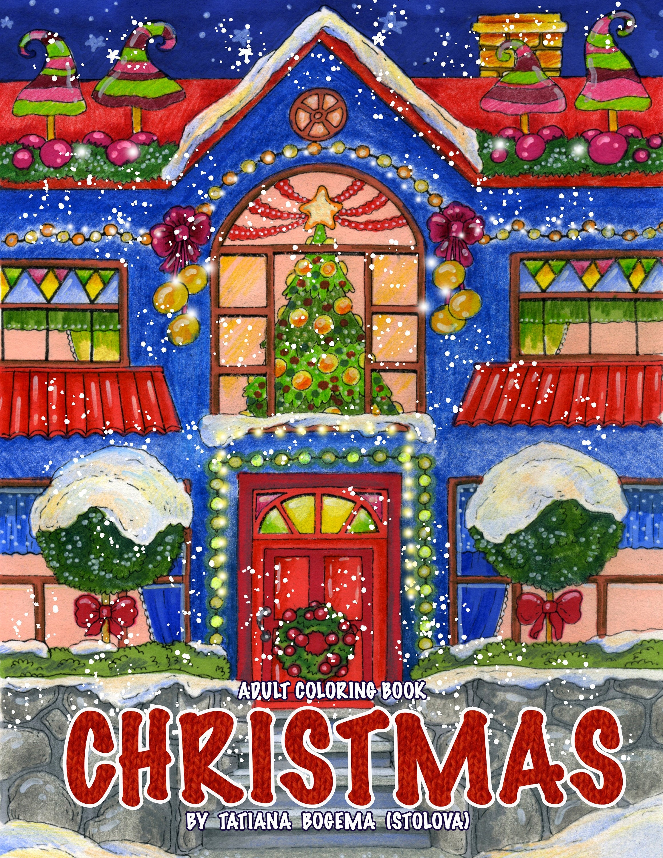 Download Christmas Adult Coloring Book Printable Coloring Pages Etsy