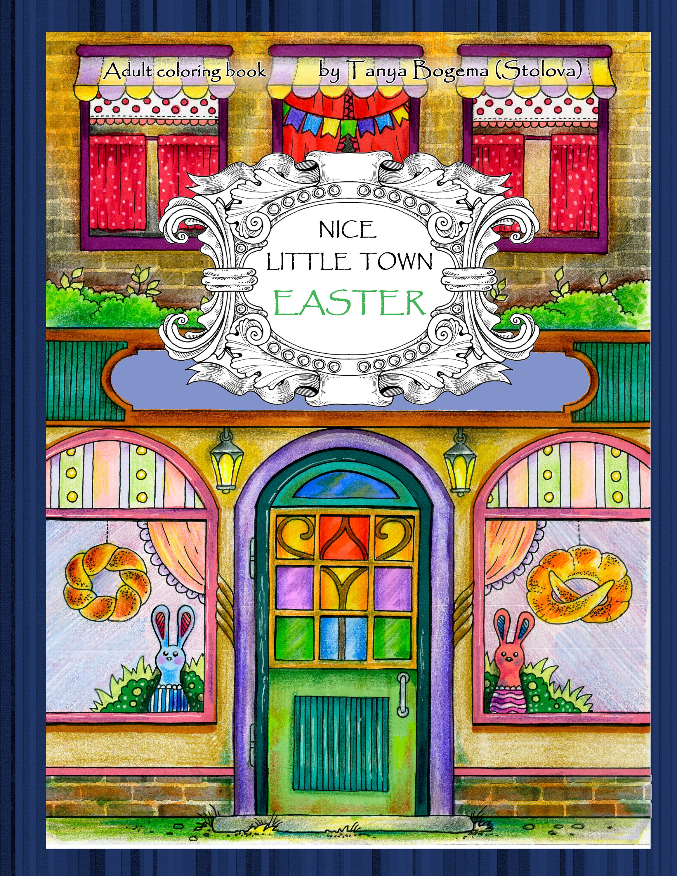 Nice Little Town Easter Adult Coloring Book Coloring Pages Etsy