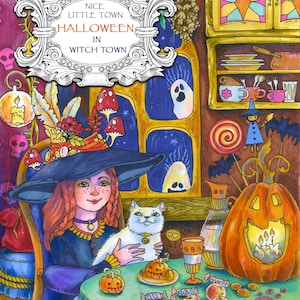 Nice Little Town: Halloween in Witch Town (Adult Coloring Book, Coloring pages PDF, Coloring Pages Printable, For Stress Relieving,)