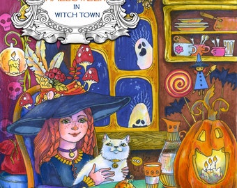 Nice Little Town: Halloween in Witch Town (Adult Coloring Book, Coloring pages PDF, Coloring Pages Printable, For Stress Relieving,)