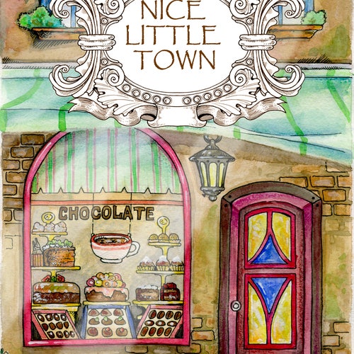 Nice Little Town: 12 DIGITAL Coloring Book Coloring Pages - Etsy
