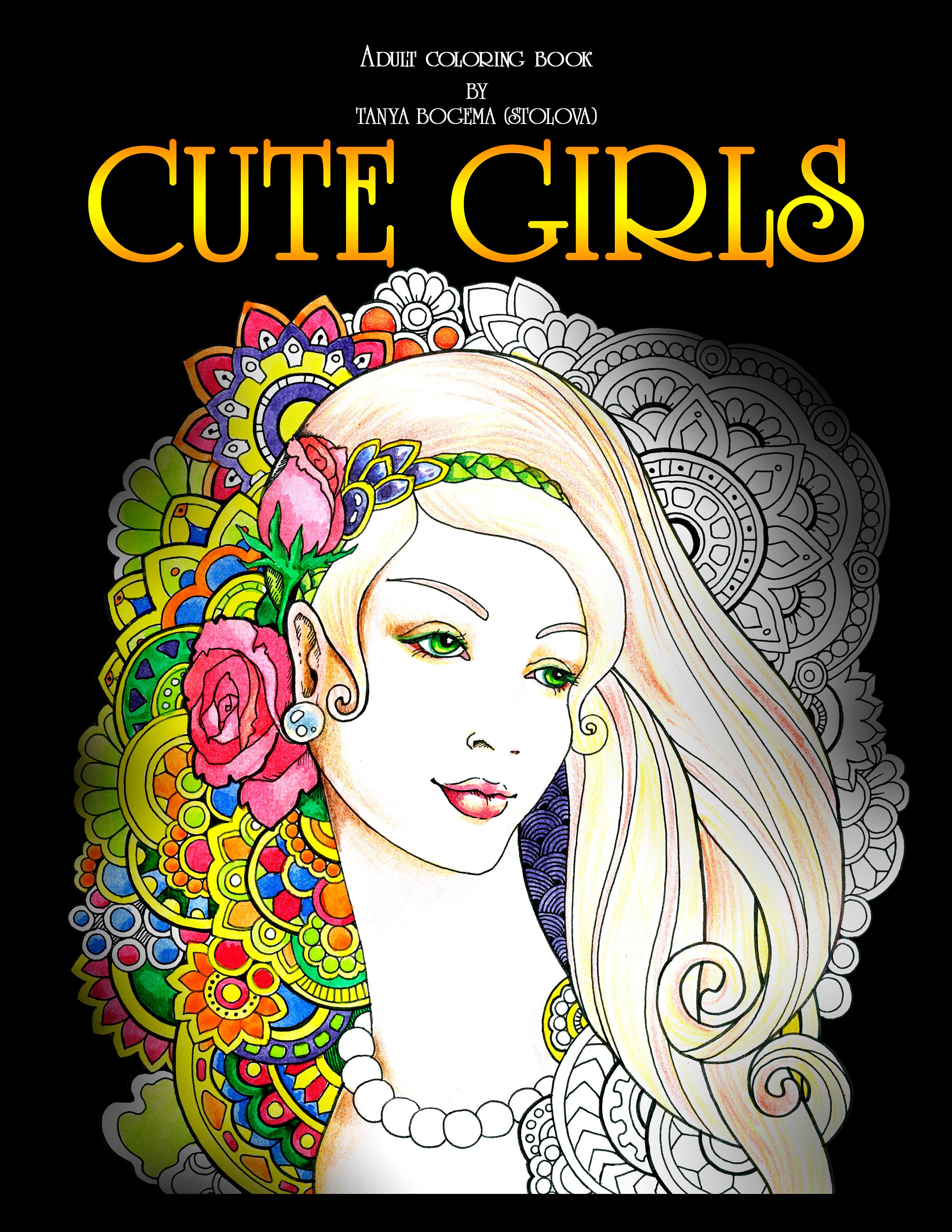 Cute Girs adult Coloring Pages, Digital Coloring Pages Printable, Coloring  Book Printable, Stress Relieving 