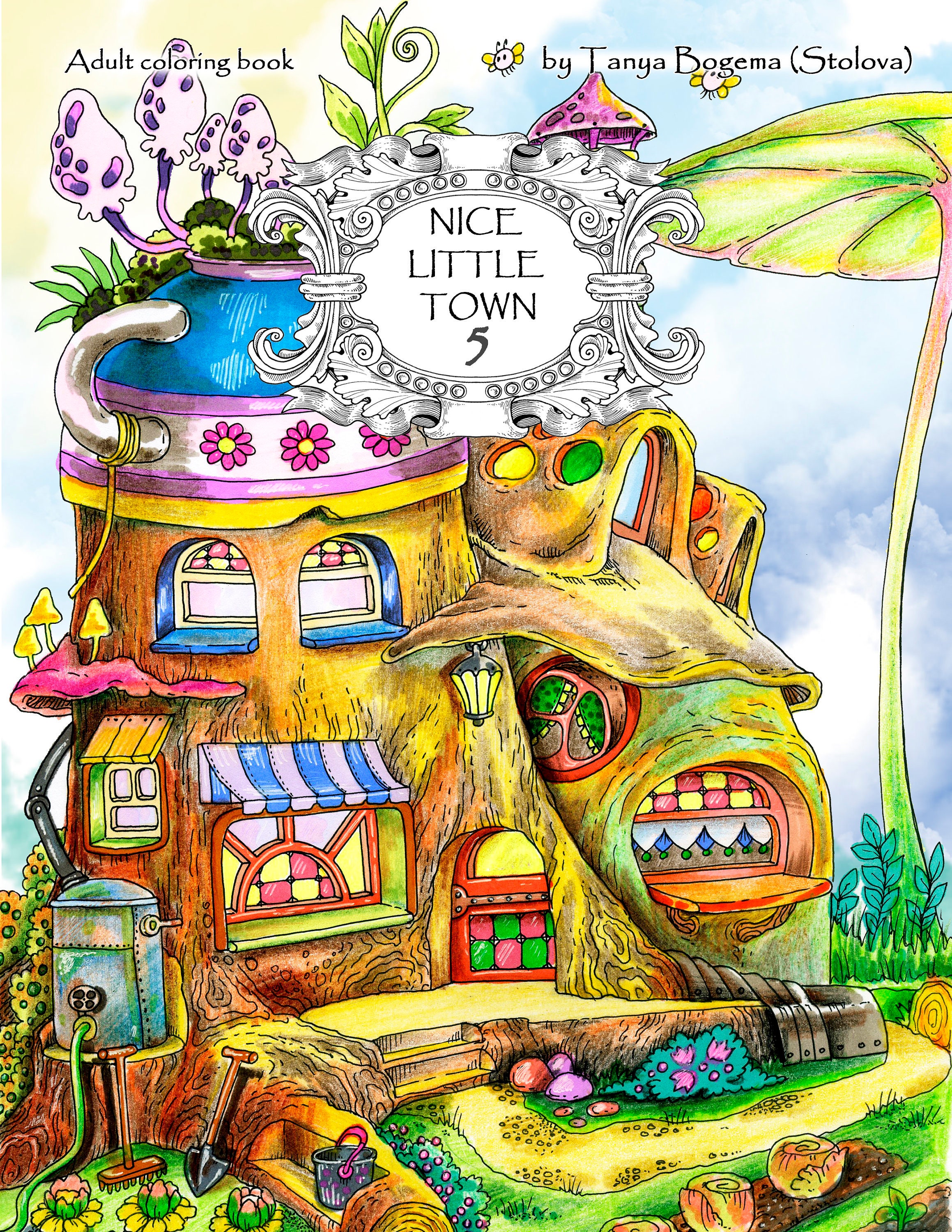 Download Nice Little Town 5 Adult Coloring Book Coloring Pages Pdf Etsy