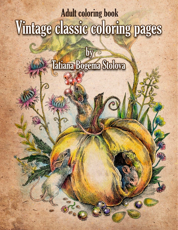 Vintage Classic Coloring Pages Adult Coloring Book Relaxing Coloring Pages Digital Pages Animals Flowers Fairies And More