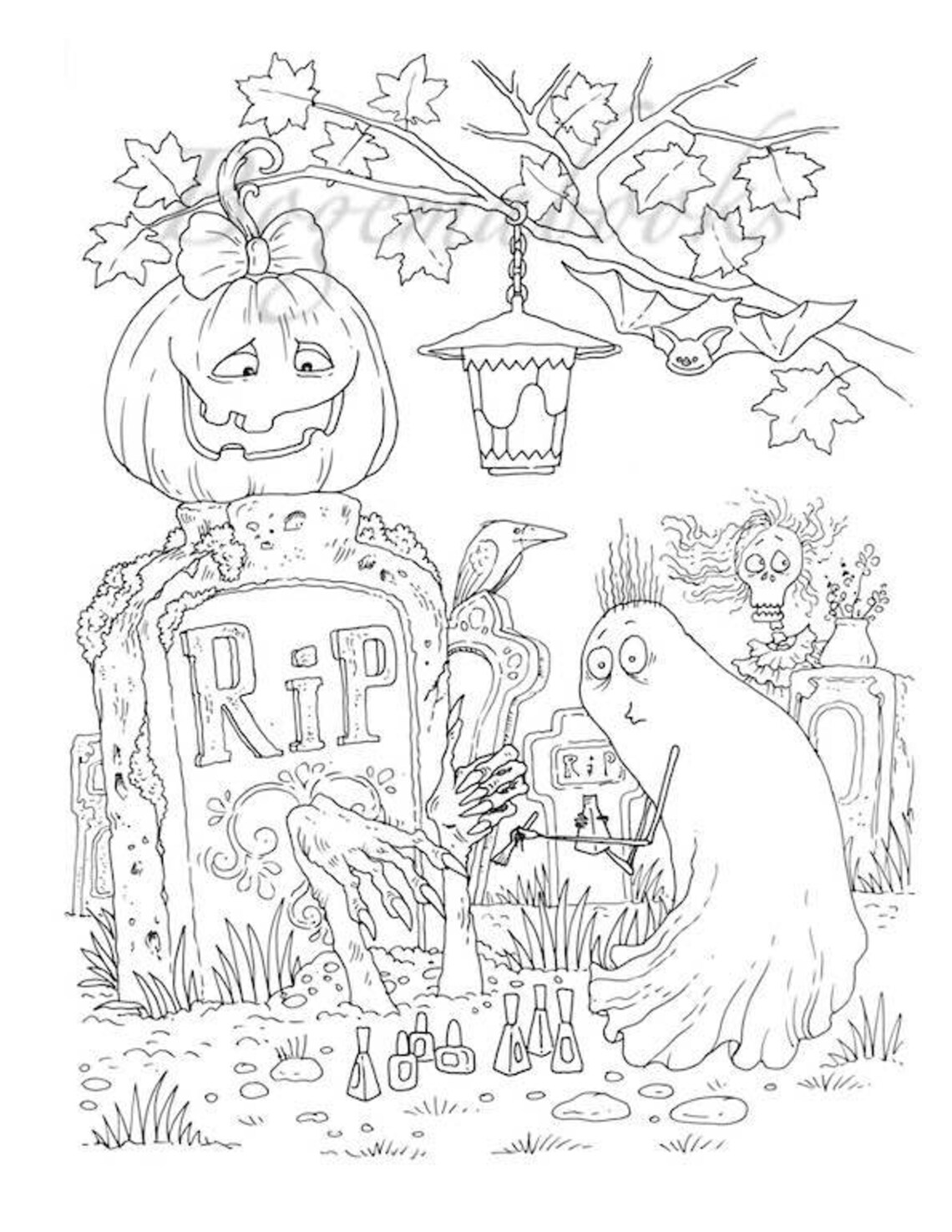 Nice Little Town: Halloween in Witch Town adult Coloring - Etsy