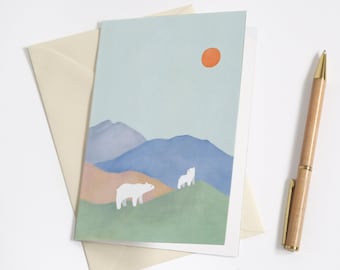 Greeting Card - Bears in the moutains