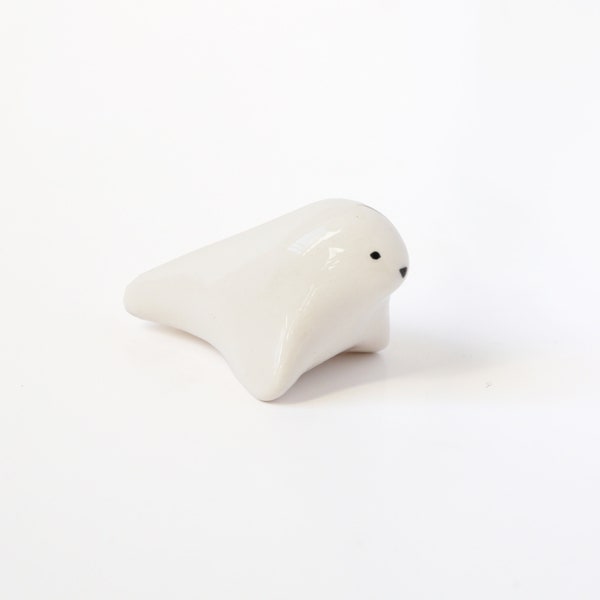 Baby Seal / weiß / Keramik-Skulptur