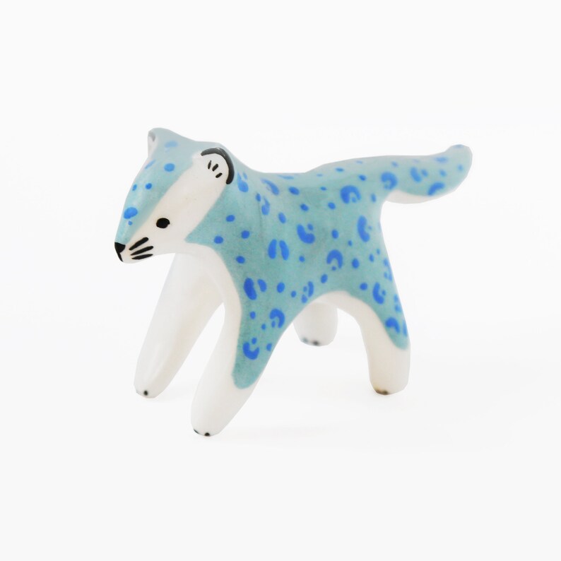 Blue Leopard Ceramic sculpture